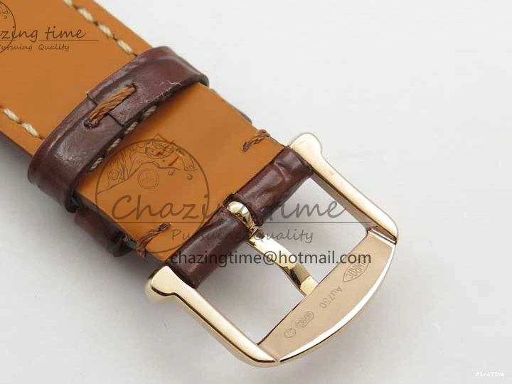 MIROTIME 1226 Portofino 37mm RG V7F 1:1 Best Edition Gray Dial on Deep Brown Leather Strap A SunProtective 7090